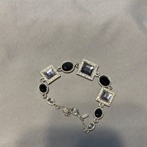 Elegant Silver and Black Bracelet